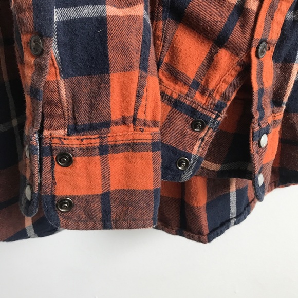 ROEBUCK & Co MENS SHIRT FLANNEL ORANGE BLUE LARGE - Picture 7 of 10